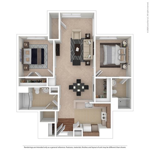 2 bedroom FP site plan of the living area